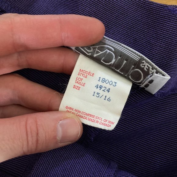 Vintage 90's Trouser Purple Pegged High Rise Waist Academia Casual Office Large - Picture 9 of 14